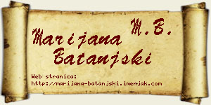 Marijana Batanjski vizit kartica